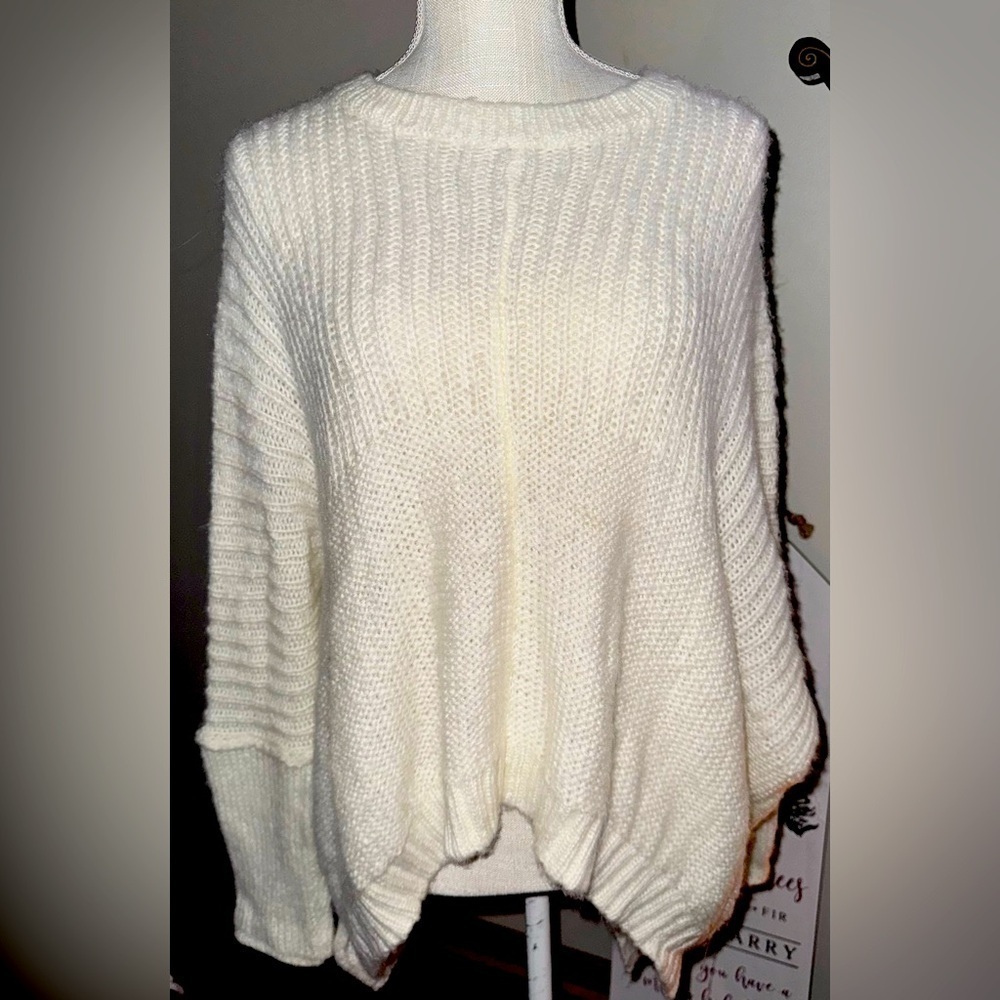 Wooden Ships Acrylic Mohair Wool super oversized soft ivory sweater size S/M